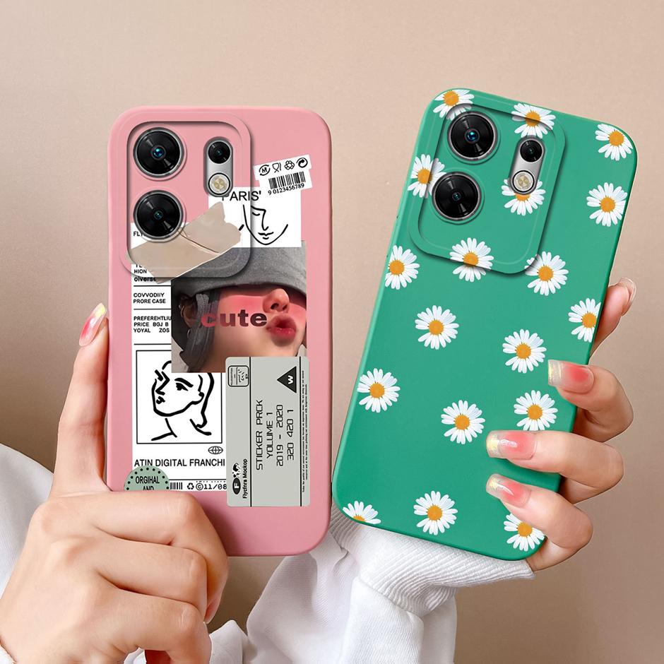 Für Infinix Zero 30 4G 5G Hüllen Lustiges Süßes Mädchen Katze Flüssigsilikon Weiche Handyhülle Für InfinixZero30 4G 5G Ultradünne Fundas