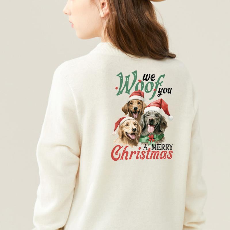 Iron On Patch Merry Christmas From Animals A-Level Washable Diy Vinyl Hoodies Tops Thermal Press Thermal Sticker On Clothes