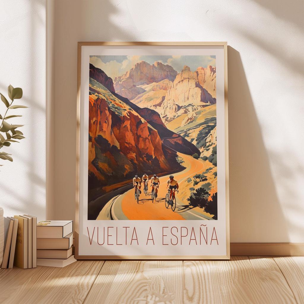Vintage Cycling Poster Tour De France Print Bike Race Wall Art Cycling Gift Retro Sports Art Giro Italia Vuelta Espana Decor