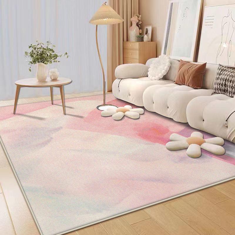 Tapetes Rosa de Luxo Nórdico Decoração de Sala de Estar Casa Tapete Simples Quarto de Menina Moderna Tapete Macio de Chão Quarto Cabeceira Tapetes Grandes