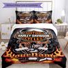 Motociclette Harley-Davidson Personalizza il tuo nome Set Biancheria da Letto Copripiumino Traspirante con Federe Decorazione per la Casa Regalo di Compleanno