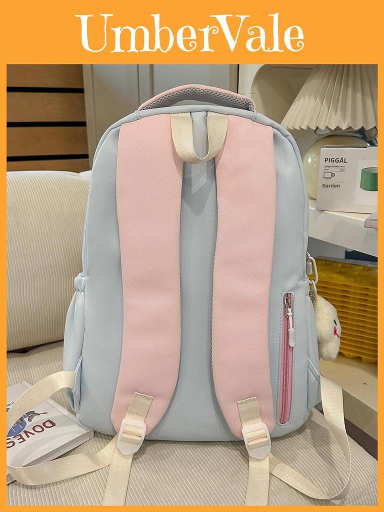 Zaino Scolastico per Ragazza Stile College Leggero in Nylon ad Alta Capacità per Adolescenti