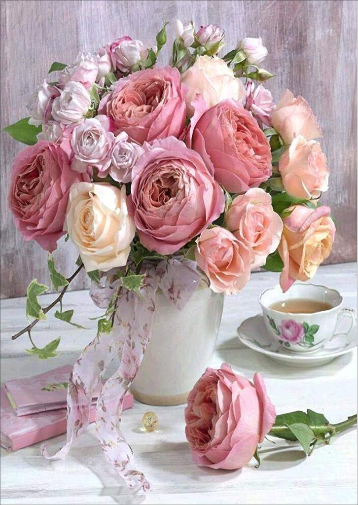 Gofission 11ct Stamped Cross Stitch Kit for Rose DIY Preprinted Cross Stitch Embroidery Set with Wall 36x46cm Adults, Beginners, Design, Accessories,