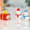 New Year Statues Garden Ornament Gift Box Snowman Figurine Micro Landscaping Christmas Miniature