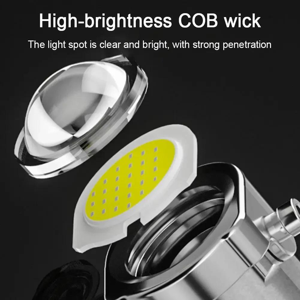 Rechargeable COB Keychain Flashlights Multifunction Work Light 6 Modes Emergency Keychain Light for Walking Searching Hiking