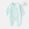 Newborn Asymmetrical Collar Jumpsuit with Hand and Foot Covers for Spring and Autumn