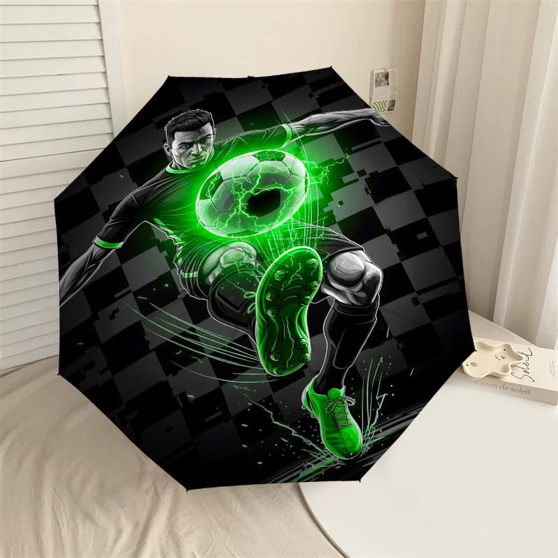 

1PC Soccer Player Umbrella-8-Rib Reinforced Portable Folding Travel Suitable for All Seasons Outdoor Daily Use-H0320