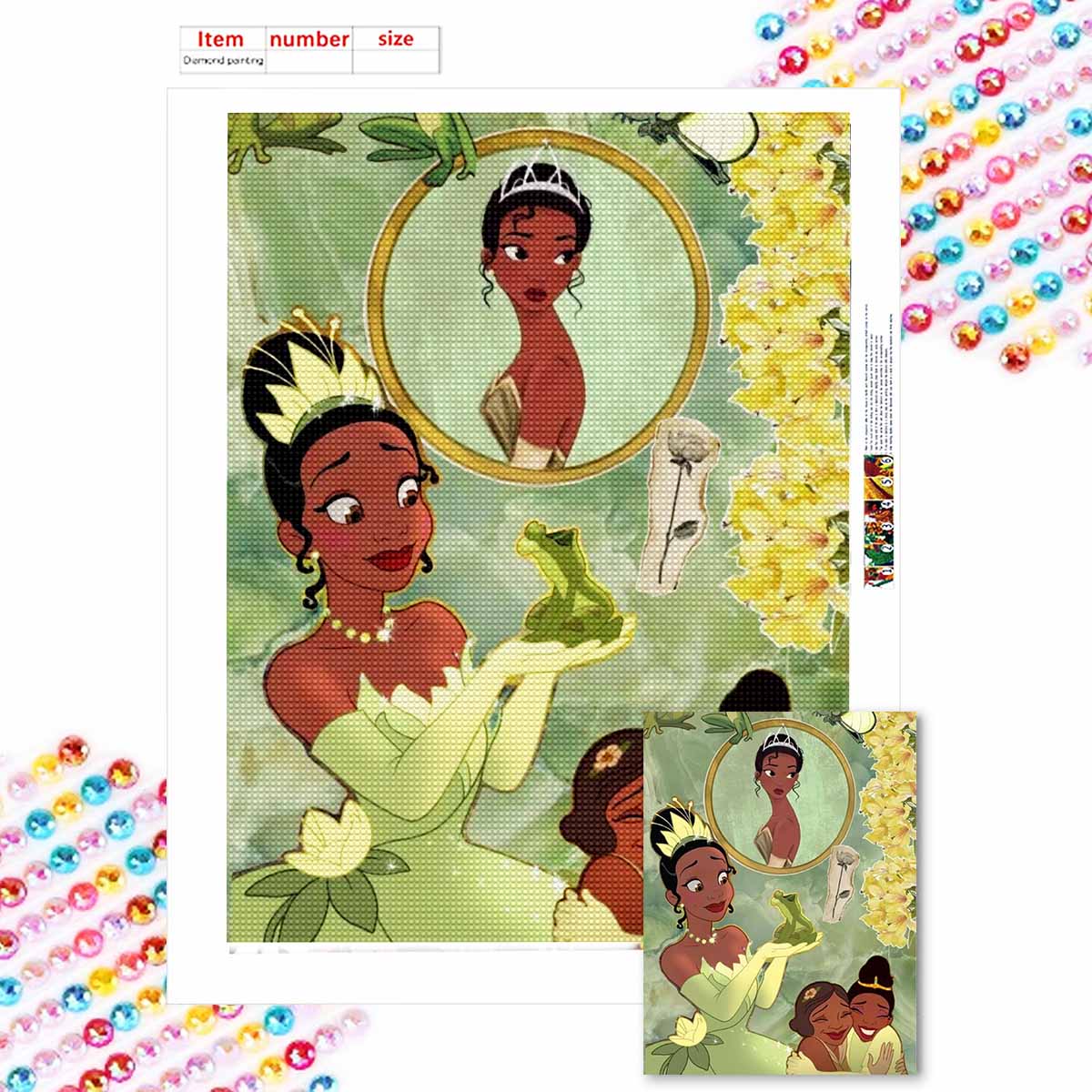 

DIY Diamond Painting The Frog Prince Cross Stitch Kit Mosaic Art Diamond Painting Full Circle Diamond Home Decoration Round 20x30cm