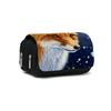 Astuccio Portapenne Flip a Doppio Strato con Stampa Volpe Carina Chiusura a Zip per Ragazzi/Ragazze Migliori Regali Cartone Animato 2D Materiale Scolastico Astuccio