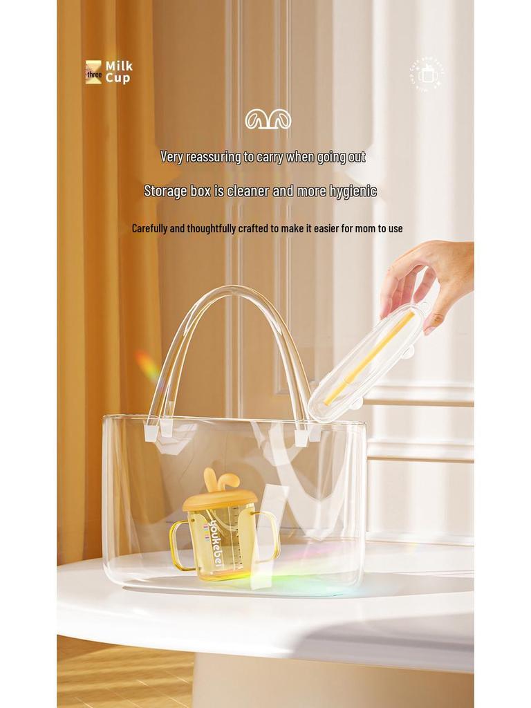 PPSU Children's Double-Handled Sippy Cup with Straw – Insulated and Heat-Resistant for Milk, Juice, and Water.