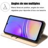 Coque pour samsung galaxy a05, doré, protection antichoc en cuir pu avec poche à cartes et fonction de support (pas pour a05s)