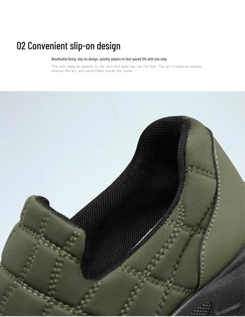 Męskie wsuwane buty codzienne na grubej podeszwie - Niski krój w stylu taty