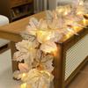 Artificial Maple Leaf Lights with Timer, 3 Meters 20 LED Warm Lights, Battery Operated Fall Garland Decor for Home