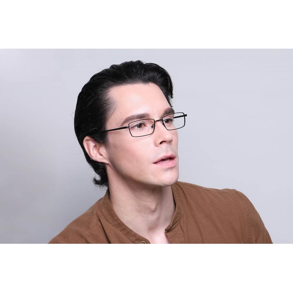 Full Rim Rectangle Black Smartbuy Collection Leyton Blue Light Block 510c Fashion Unisex Eyeglasses