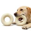 Donut Dog Chew Toy Interactive Squeaky Dog Teeth Cleaning Toy Textured Donut Low Noise Teething Toy for Puppies Aggressive Chewers