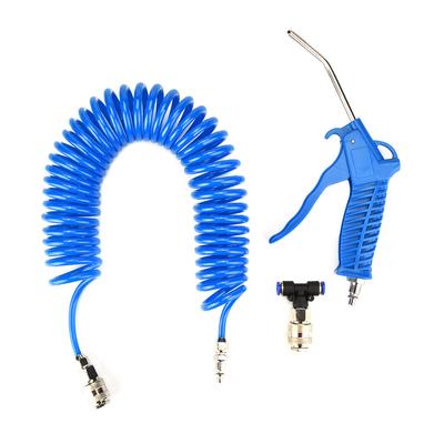 Blue Air Duster Gun Pneumatic Wind Blowing Kit Set with EU Connector   PU Hose