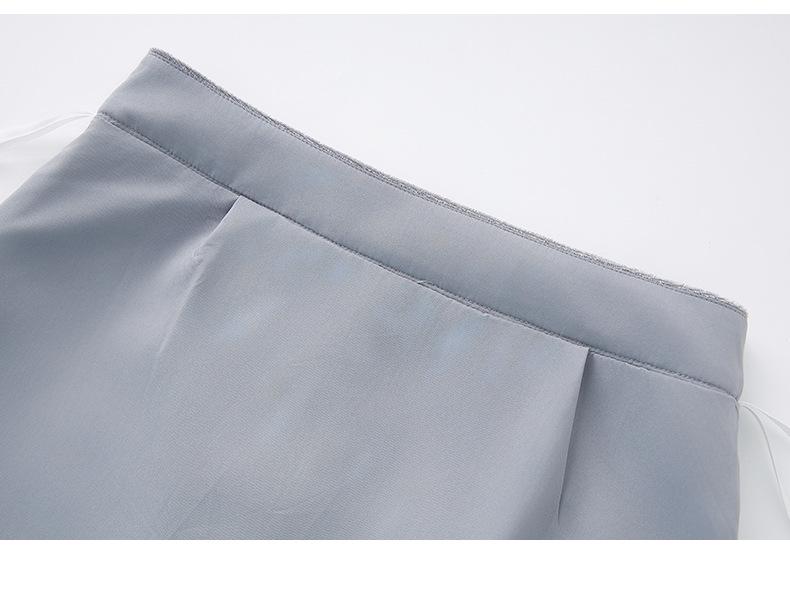 Dazzling Silver Sequin High-Waist Midi Skirt for Women - Autumn Fashion