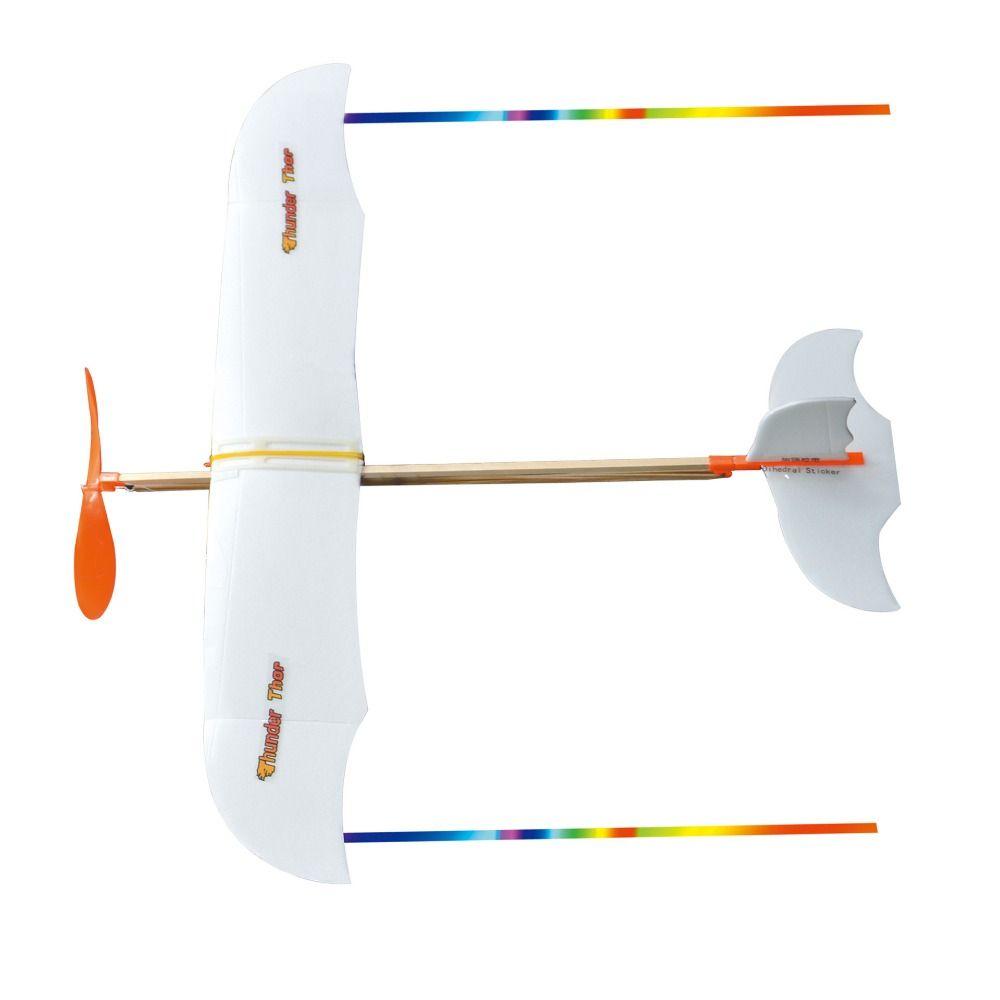 Leichter Gummibandbetriebener Hubschrauber Beliebtes DIY Montage Flugzeuge Spielzeug für Kinder Draußen