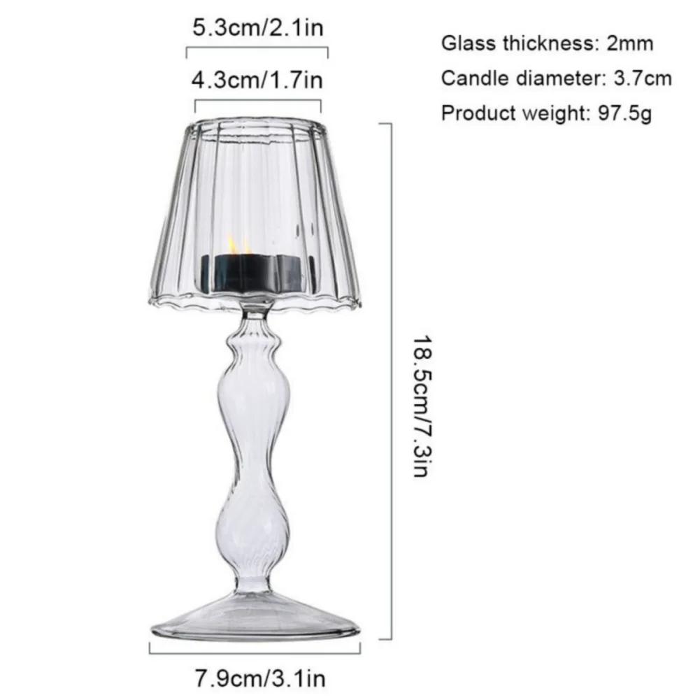 Creative Glass Candlesticks Table Lamp Shape Candle Holders For Home Wedding Room Decoration Party Glass Candlestick Pillar