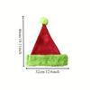 Plush Fau-Fur-like Christmas Tree Party Hat with White Poinsettia-like Pom-Pom - Soft for Car Tailgate, Xmas Celebrations