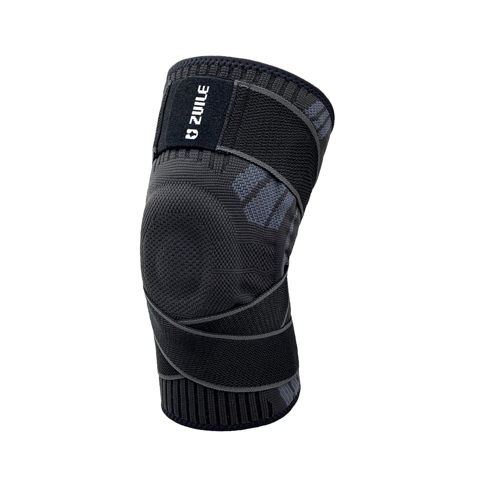 

Professional Sports Double Strap Compression Knee Pads High Elasticity Running Basketball Breathable Meniscus Knee Protection M чёрный