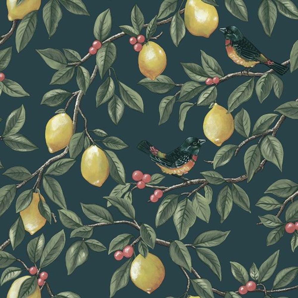 Holden DÃ©cor Lemon Leaf Textured Wallpaper
