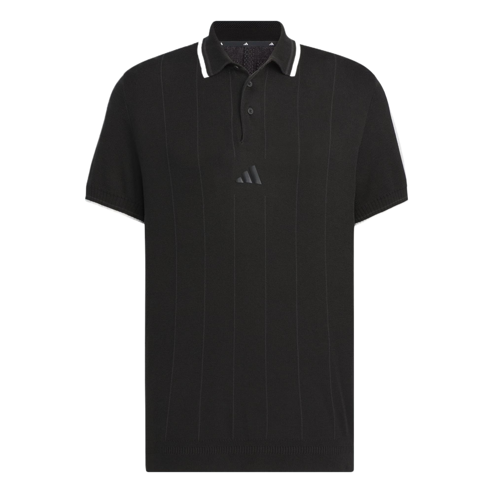 

Adidas Knit Polo Golf Casual Comfortable Breathable Stylish Short Sleeve Polo Shirt Men Tops Black JG1359 M
