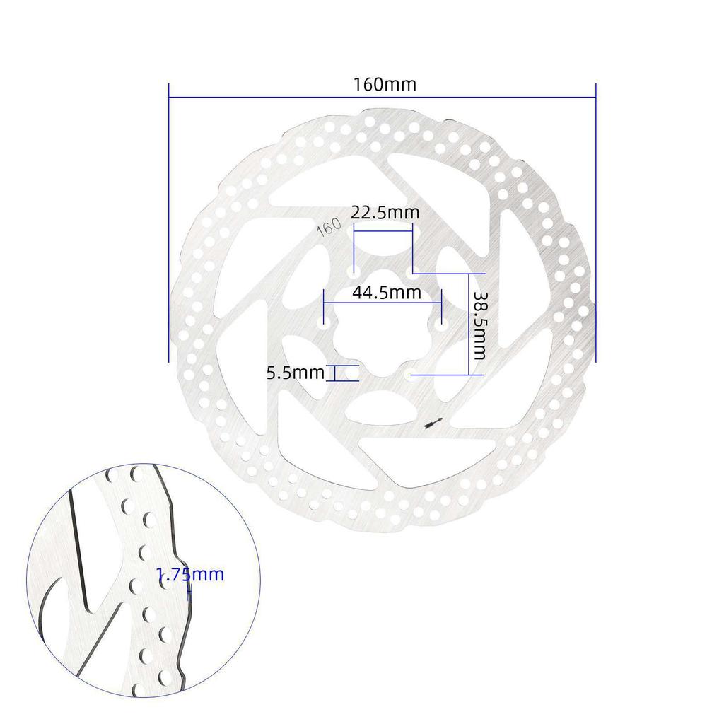 1/2 X Bicycle Disc Brake Rotor 160mm Hydraulic Brake Rotors Heat Dissipation Road Mountain Bike Rotor RT56 6 Bolts Bike Parts Durable