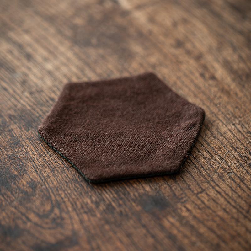 Hand Sewn Tea Cup Heat Insulation Pad Tie Dye Grass Wood Mat for Zen Theme Tea Ceremony Dining Table
