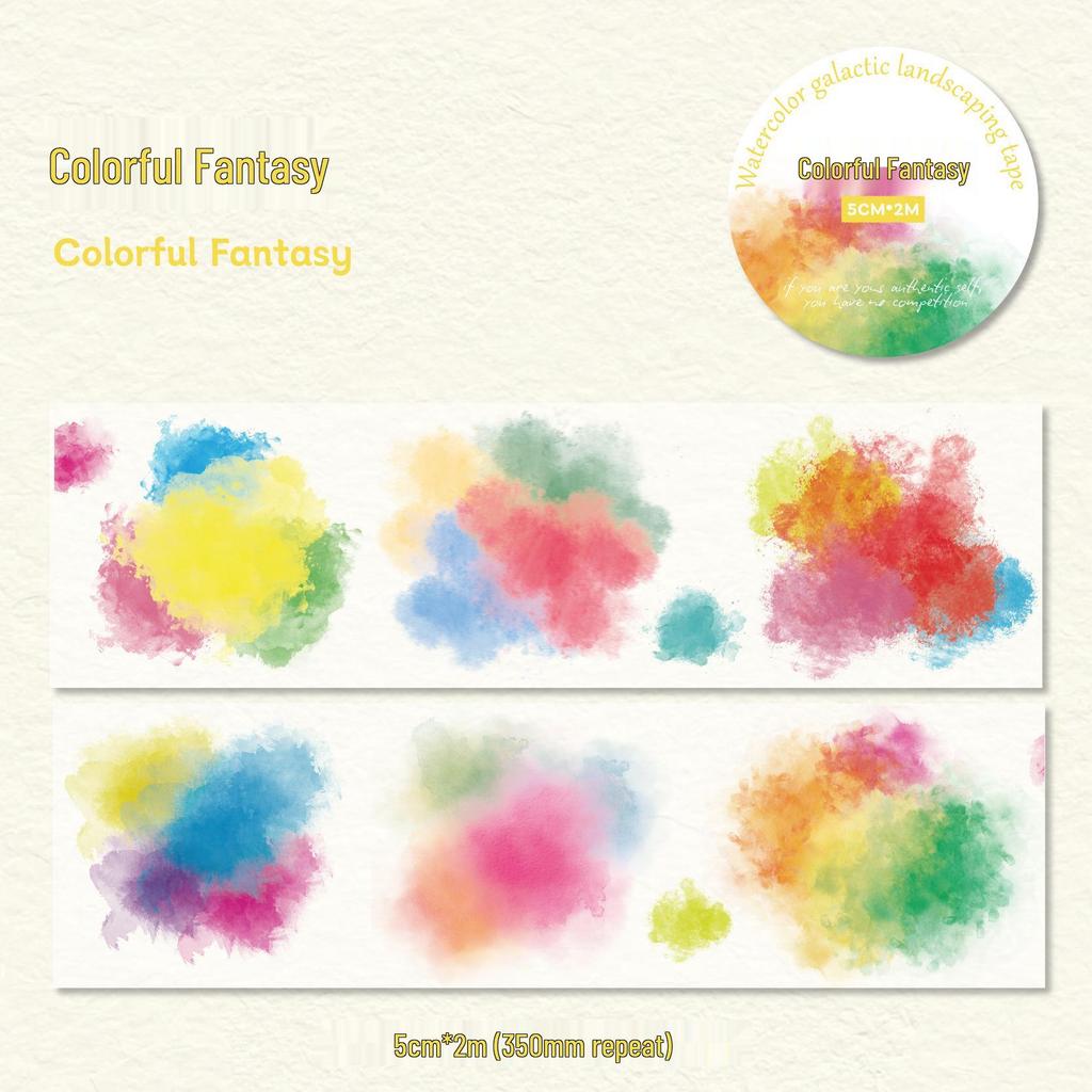 Galaxy Scenery Watercolor Washi Tape - Gradient Journal DIY Sticker