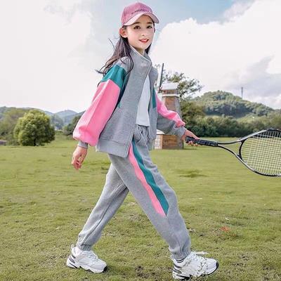 Completi Abbigliamento Primavera e Autunno per Ragazze 6-14 Anni Top Sportivi a Manica Lunga + Pantaloni 2 Pezzi Abbigliamento Bambini Tuta Outfit Bambini