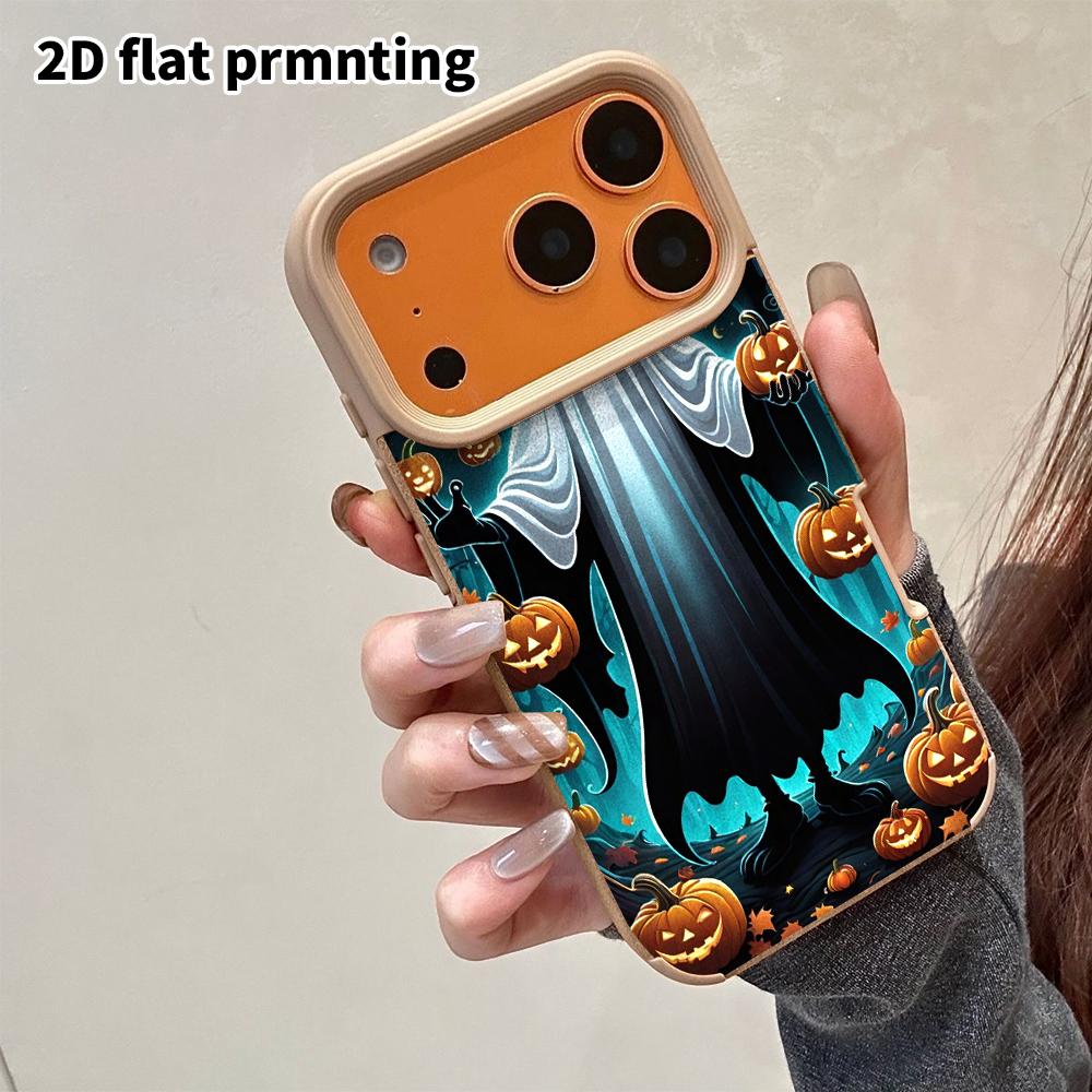 Phone Case: 2D Flat Lambskin Suitable for iPhone 18 17 16 15 14 13 Pro Protective Case, Long Ghost, Christmas and Halloween Gift