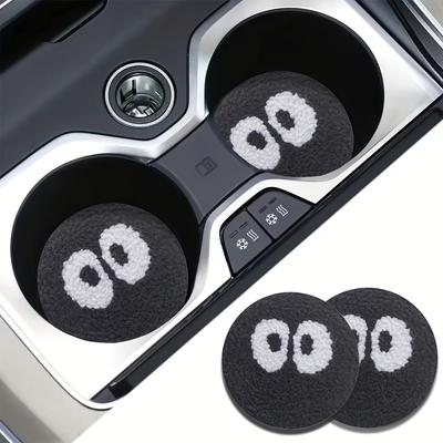 1 Stück Niedliches Augen Design Gummi Auto Getränkehalter Untersetzer - Saugfähig, Rutschfest, Universelle Passform Auto Innenzubehör Auto Getränkehalter Dekoration