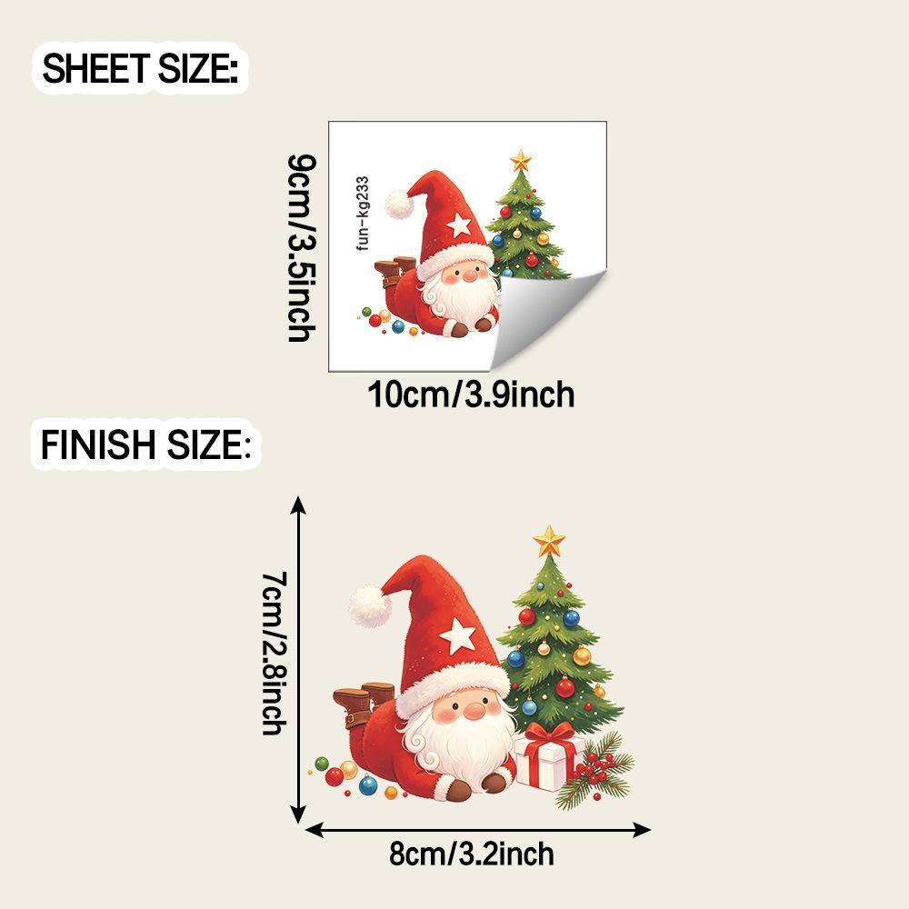 Christmas Santa Cat Switch Plate Wall Sticker Self Adhesive Removable Living Room Bedroom