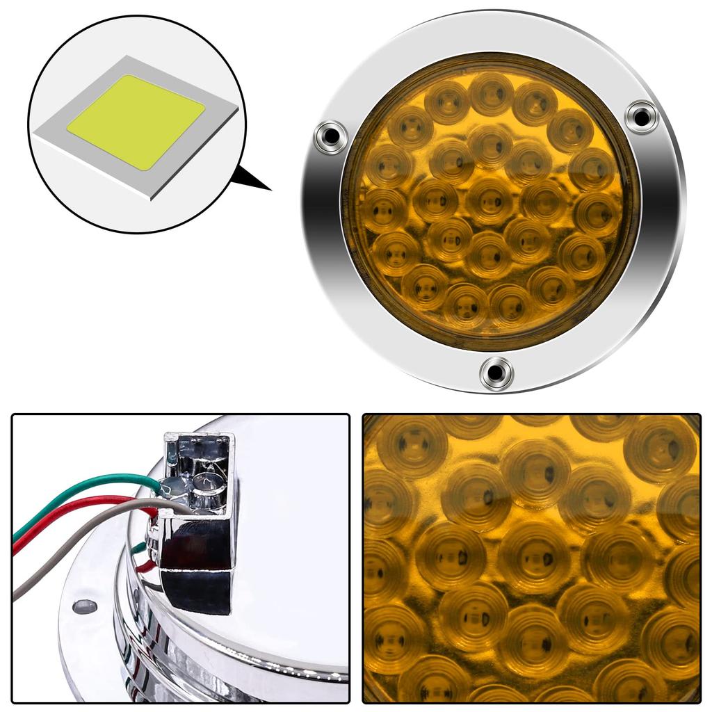 Ygmylandbb LED Truck Tail Lamp Trailer Tail Light 24V Turn Signal Universal 24 LED