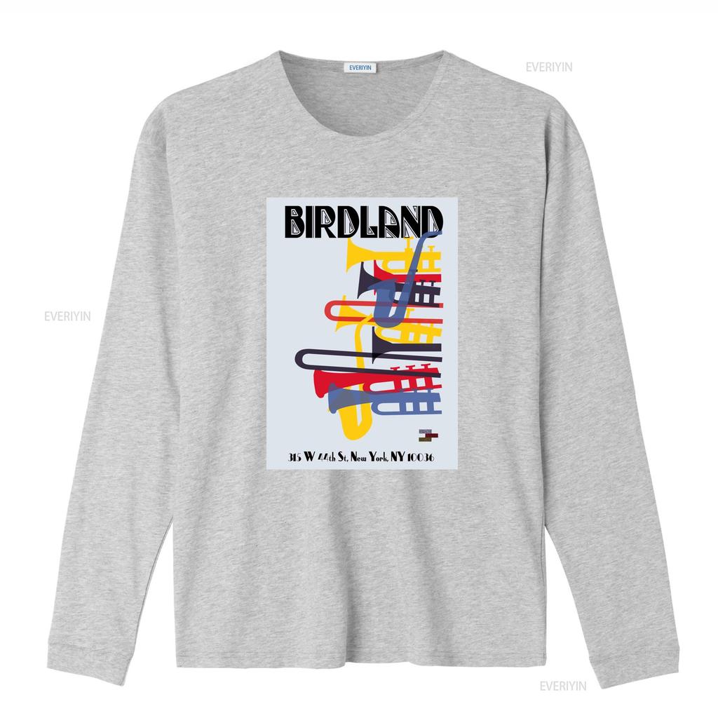 Birdland 1949 Poster Theater Vogel Baumwoll T-Shirt Jazz Musik Live Coltrane Design New York Inspiriert Retro Stil Vintage Gewaschen