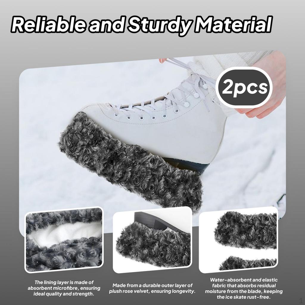 2 Pieces Ice Skate Covers Guards Portable Sleeves Comfortable Versatile Skating for