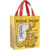 Blue Q Handy Tote, Packin' Snacks, Reble Lunch Sack or Gift Bag, Made from 95% Recycled Material, Easy To Wipe Clean, 10"h X 8.5"w X 4.5"d