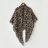 Tassel Knitted Triangular Shawl Leopard Print Autumn And Winter Wool Blended Warm Scarf Premium Neck Cape