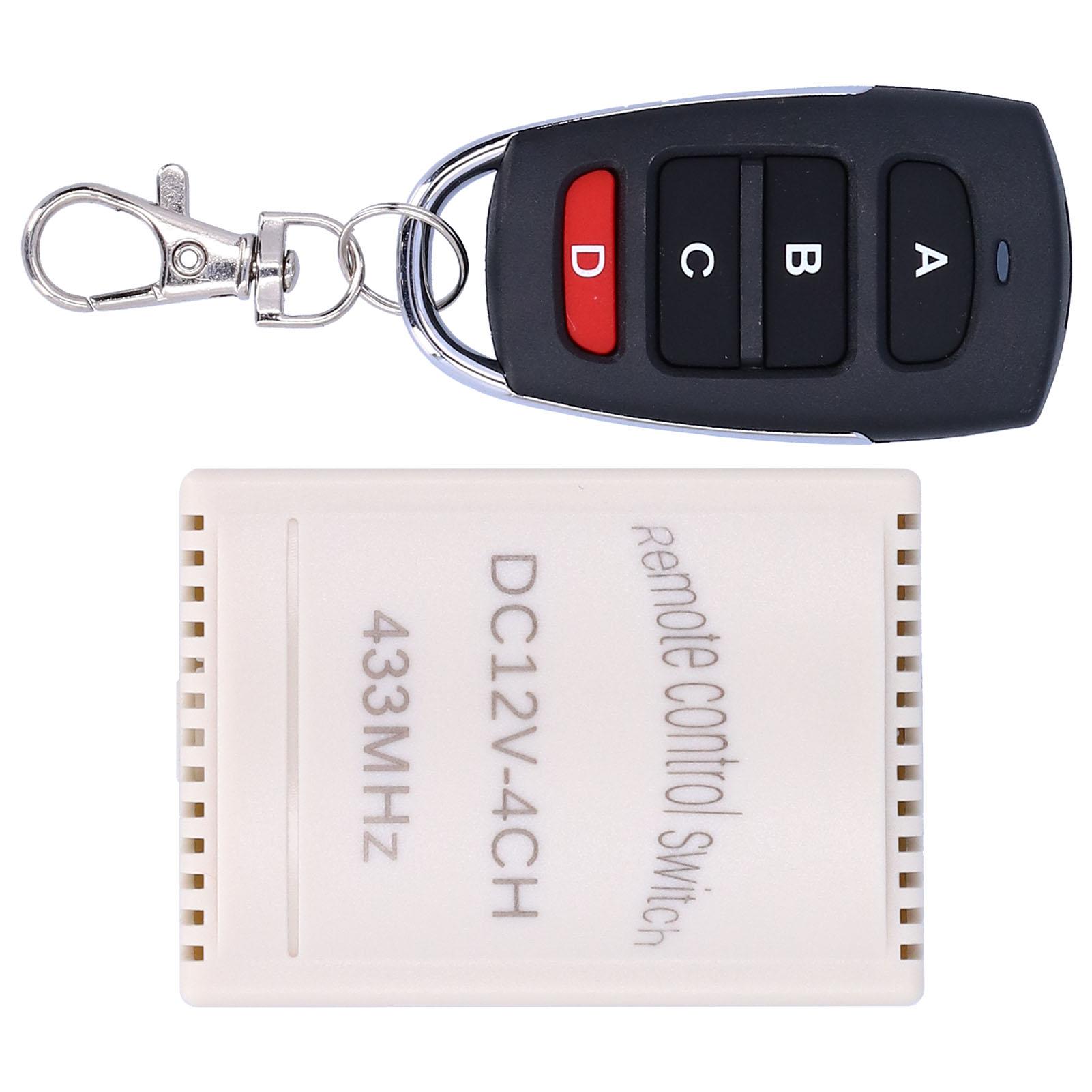 

433Mhz 12V Garage Door Remote Control Opener 4CH Wireless Relay Transmitter Receiver Module Kit