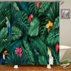 Waterproof Fabric Shower Curtain Colorful Flowers Pattern Printed  Shower Curtains With 12 Hooks Multi-size Bath Screen