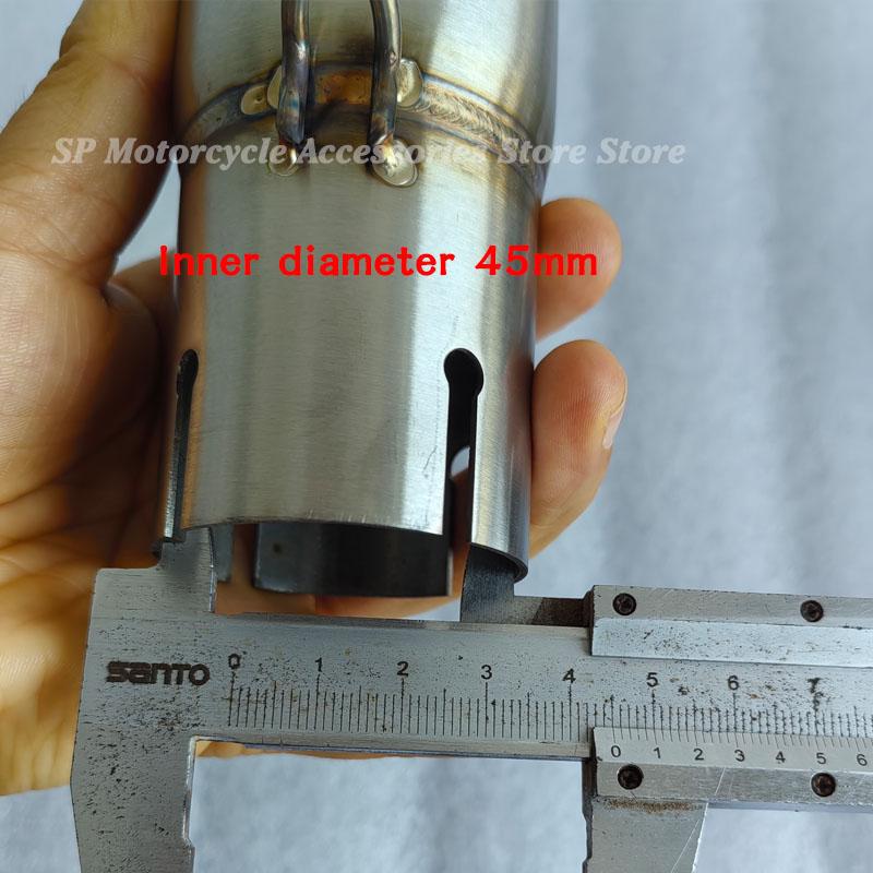 Motorcycle Modification Exhaust Pipe Exhaust Middle Section 28 30 32 35 mm Adapter 51mm Exhaust Section non-destructive Install