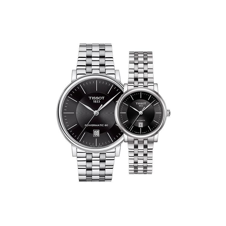

TISSOT Kason Zen I Collection Automatic Mechanical Movement Unisex Watch 40mm Black Dial Stainless Steel Case T1224071105100+T1222071105100 Couple Watches
