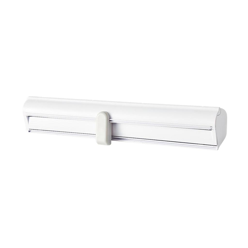 Reusable Food Wrap Dispenser with Cutter Sliding Cling Film Divider, Aluminum Dispenser, Paper