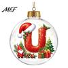 Winter Holiday Party Supplies 26?Letter Acrylic Christmas Ball Ornament, 3D Crystal Style Alphabet Xmas Wall Hanging Ornaments Pendant, Tree
