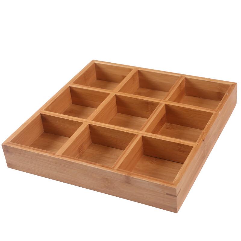 ZISIZ Bamboo Divided Serving Tray for Hot Pot