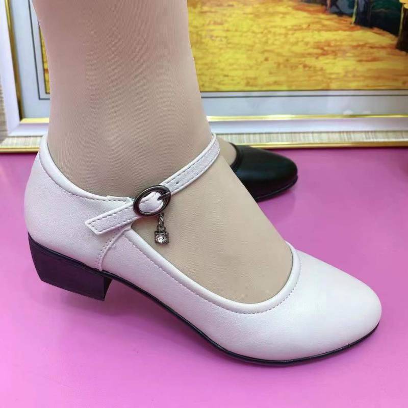 Mom shoes real soft leather flat-soled single shoes women's 2025 new autumn soft leather soft-soled women's shoes thick heel low heel small leather s