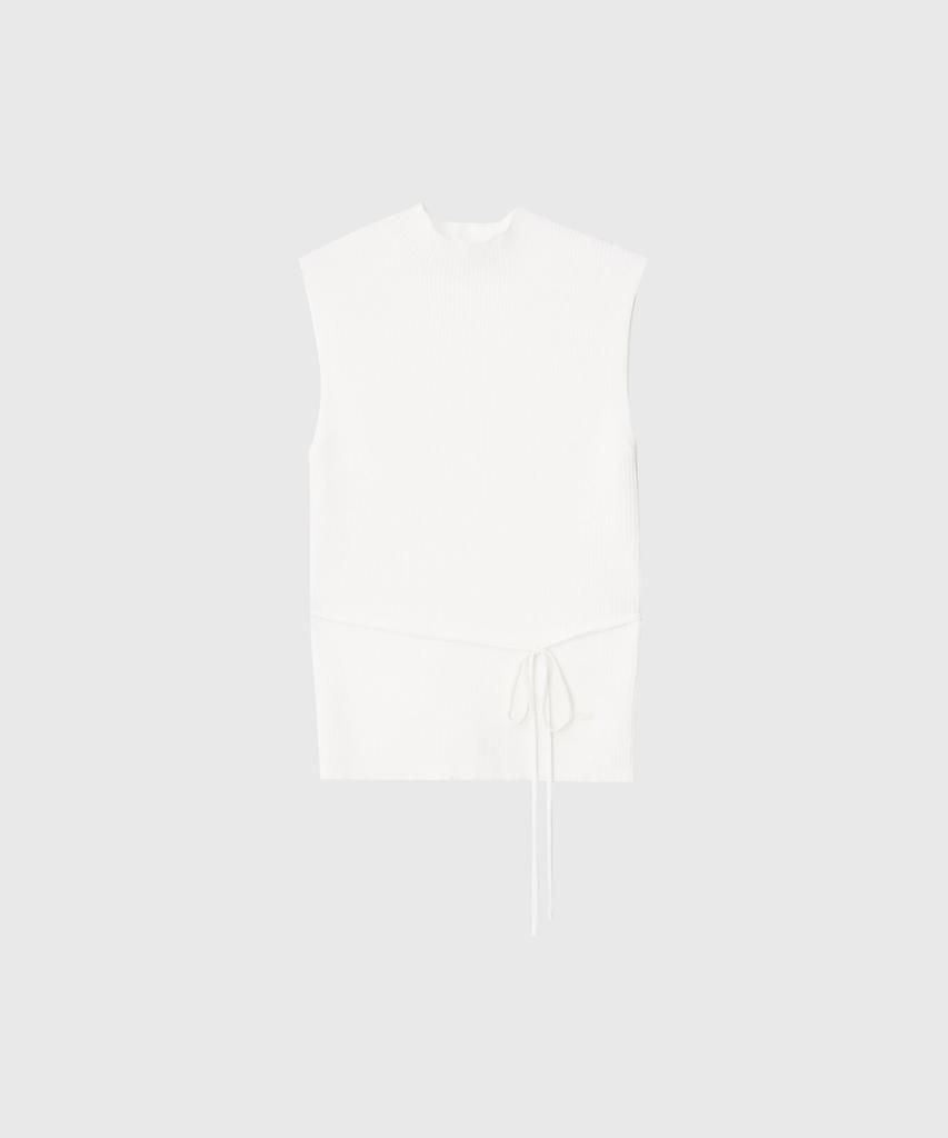 Lugkaeseuteu Orian Mock Neck Slim Sleeveless Knit Top_Ivory