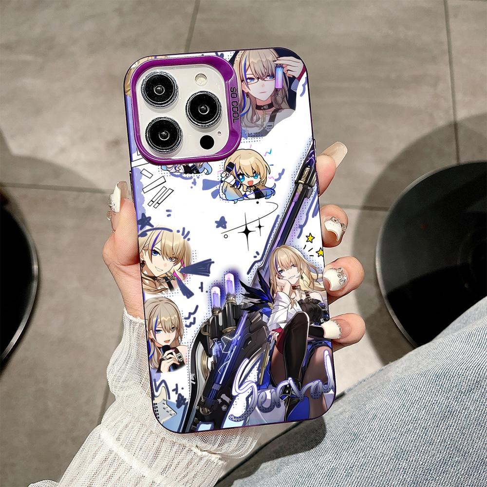 HSR Serval Purple Translucent Mobile Phone Case for iPhone 17 16 15 14 13 12 11 X XR XS Air Pro Max Plus Colorful Cover