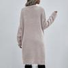 Women's Solid Color Knitted Long-Sleeved Temperament Fashion Sweater Cardigan Coat